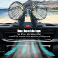 Car fan 12V USB Car Electric Fan Double Headed Vehicle Fan Cooling Air Truck 24V D-302. 