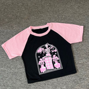 SR FASHION - Crop Top Wanita Pink Bone