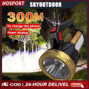 Outdoor Waterproof USB Rechargeable Spotlight & Side Light Portable Work Light Powerful Handheld Lantern for Emergencies Camping Hiking Outdoor Indoor