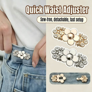 Talao Adjustable Pant Waist Buckle Tool-Free Removable Jean Button Tightener for Loose Denim Trousers 1Set