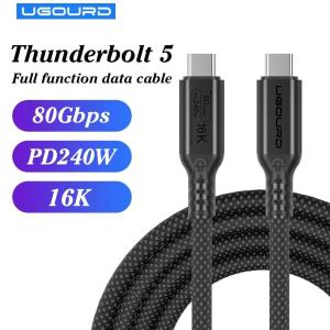 Cáp UGOURD Thunderbolt 5 Loại C 80Gbps USB4 Gen4 USB C to C 240W Cáp sạc 16K Tương thích Thunderbolt 4 / 3 40Gbps cho EGPU2026