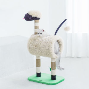 Cat Climbing Cat Tree Tower Cat Tree Tower Scratch Post Cat Scratch Tree Cat Tree Cat Tower Lamb Winter Warm Semi-Closed Cat Tunnel Integrated Scratching Pole Cat Supplies Complete Collection