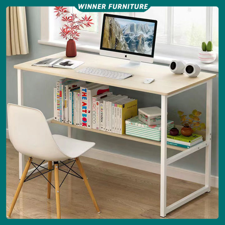Study Table 2 Layer Office Study Desk Computer Table Home Office Table 80/100/120cm Lazada PH