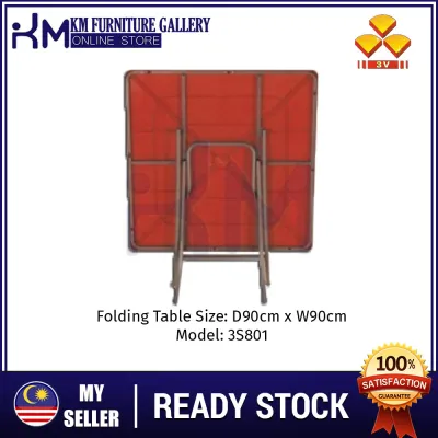 KM Furniture Gallery 3V (3X3) Square/ Round Foldable Plastic Table (*Free Installation*)