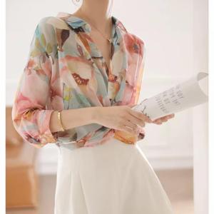 [Basica Moda] 2234 Atasan Top Baju Kemeja Kancing Maleeka Twisted Shirt Chiffon Import