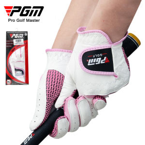 PGM golf Gloves Women Real Leather Protective Finger Training Breathable Ladies Sport Mitten 1 Pair Right Left Hand 17-21
