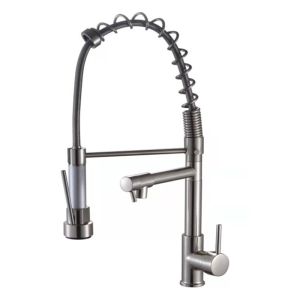 AU Spring-loaded multi-directional extendable kitchen faucet for export featuring splash-proof design and multiple functions for cold and hot water