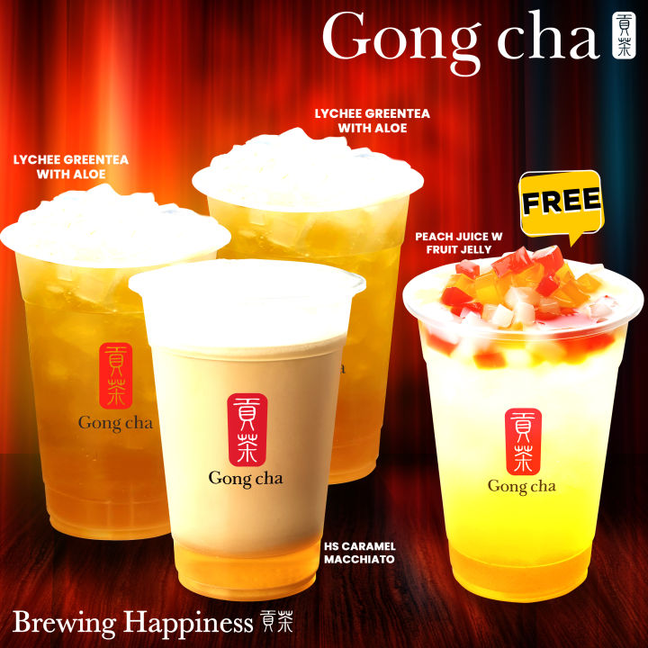 Gong Cha Buy 3 Take 1 FREE e voucher Peach Juice with FJ Lychee