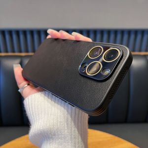 Kisscase Túi da Litchi Pattern Sang Trọng Thoáng Khí Khung vỏ điện thoại Cho iPhone 15 14 13 12 Pro Max bức xạ nhiệt Ống Kính Bảo Vệ Bao Gồm Tất Cả chất liệu da PU Chống Rơi Chống Sốc Ốp lưng cho iPhone 15 14 13 12
