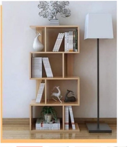 Kệ gỗ sách Ziczac kệ sách nghệ thuật 3-4-5 tầng. Gỗ MDF phủ melatium cao cấp HC99