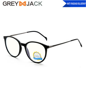 Grey Jack Kacamata Antiradiasi Blueray Tr90+Metal Korean Style Oval Kekinian Fashion Wanita dan Pria Terbaru 72009