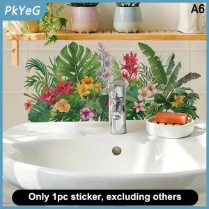 PkYeG Mô hình hoa tươi chìm khu vực nền tường Sticker Phòng tắm tường trang trí tự dính có thể tháo rời không thấm nước sáng tạo Sticker