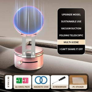 Adjustable Magnetic Suction Phone Holder 360 °   Rotating Vacuum Magnetic Car Phone Mount Fits All Smart Phone Sizes for Car