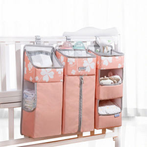 SUNVENO Portable Baby Crib Organizer Bed Hanging Bag for Baby Essentials Diaper Storage Cradle Bag Bedding Set