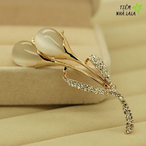 Cài áo nữ dễ thương dùng cho áo vest áo len áo cardigan ghim cài cổ áo chèn khe chống trượt đính ngọc trai CA6 - Tiệm nhà LALA