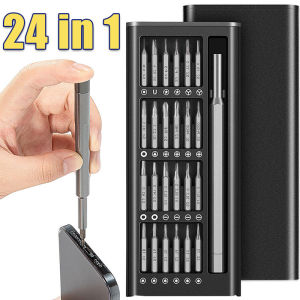 24-in-1 ชุดไขควงอเนกประสงค์ สำหรับซ่อมแว่นตาโทรศัพท์มือถือ - ไขควงแม่เหล็กขนาดเล็กสำหรับเครื่องมือซ่อมแว่นตา