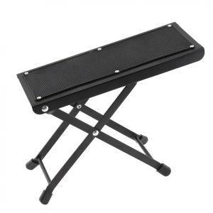 Guitar Foot Rest Black 4-Position Height Adjustable Foldable Music Foot Rest for Classical Guitar