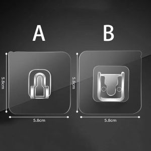 10/20/30Pairs Double Sided Adhesive Wall Hooks / Invisible Traceless Snap Hook Wall Storage Holder