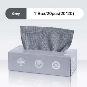 HTF 20pcs/box Removable Dishcloth Reusable Absorbent Microfiber Kitchen Dishcloth Scouring Pad Lazy Rag