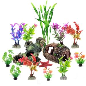 14lots Simulated Trees Fish Tanks Decoration Aquariums Landscaping Resins Trees for Home Office or Commercial Space