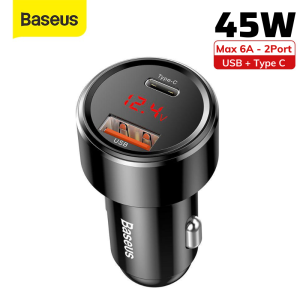Tẩu sạc nhanh ô tô baseus 45w QC3.0 PD 2 cổng sạc có đèn LED hiển thị dòng điện -  cốc sạc xe hơi oto sạc nhanh Sạc Ô Tô Chất Lượng Cao - Lazada