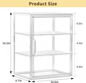 Magnetic Food Display Transparent Case Box Stackable Dustproof Kitchen Food Storage Cabinet Organizer Bread Sweets Snacks Display Box For Party Christmas