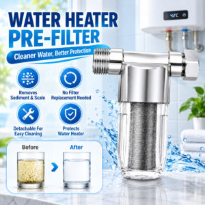 JMY Water Heater Pre Filter Sediment Filter Inlet Filter Rust Remover Heater Protector Washable Reusable Stainless Steel Mesh Water Heater Accessories