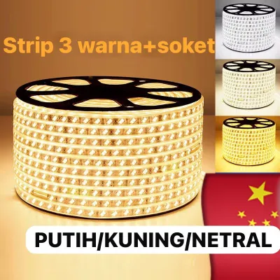 LAMPU LED STRIP SELANG 3 WARNA 5730 SMD AC 220V DOUBLE LED OUTDOOR AND INDOOR