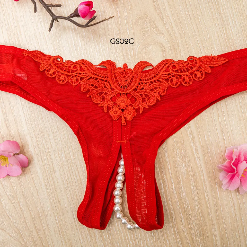 UNDERWEAR LINGERIE CD G STRING LACE OPEN CROACH WANITA GS AF02