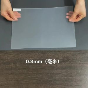 แผ่นพลาสติก PP โปร่งใสแบบด้านหนา 0.3~2 มม. แผ่นพลาสติก PVC บาง วัสดุ DIY สำหรับการประมวลผลอุปกรณ์เสริม ขนาด 100x100~297x420