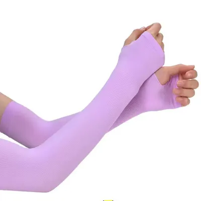 Arm warmer Long gloves Breathable Sunscreen Ice silk UV protection Hand protector cover for Sports Cycling Hiking Fishing Sunbathing Summer Outdoor