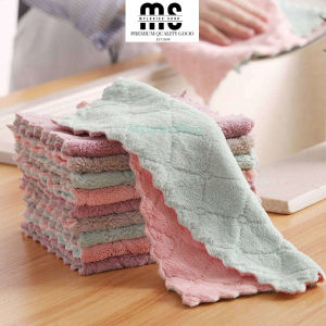 L&T 88 【READY STOCK】Kitchen Dish Towel Rag Non-stick Oil Double-layer Dish Washing Cloth Kitchen Cleaning Wipes