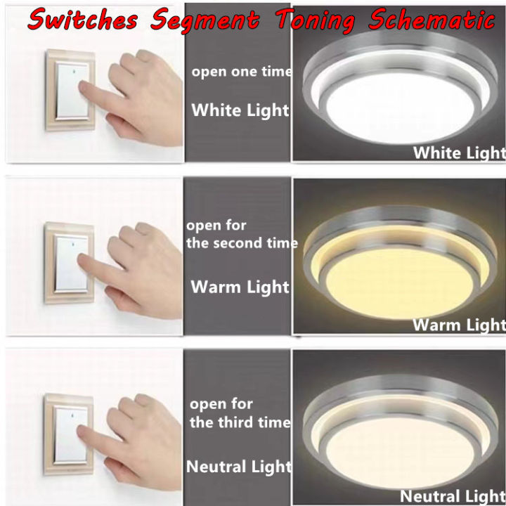 Remote control 3 color dimming led ceiling lamp modern design ceiling