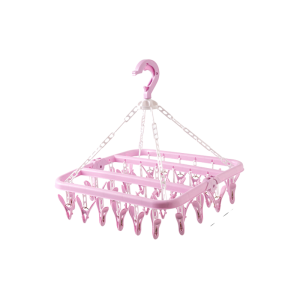 32 Clips Foldable Windproof Clothes Drying Plastic Rack for socks underwear plastic drying Hangers/RainbowCulture