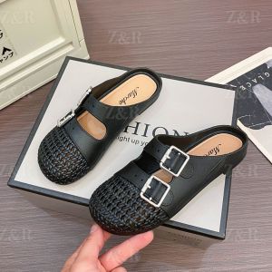 Z&R New 2025 Trendy Outdoor & Indoor Half Mule Slippers Close Toe Sandals For Womens Footwear (+1 upsize bigger)