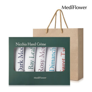 [Mediflower] Nicchia Hand Cream Set + Shopping Bag (50mlx5) - Gift Set