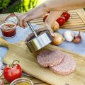 Burger Press with 100 Free Patty Papers, Stainless Steel 4.5inch Adjustable Hamburger Patty Maker, Non-Stick Hamburger Press for Kitchen BBQ Grill. 