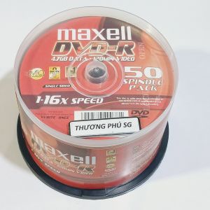 Đĩa DVD Maxell 4.7GB DATA (Tốc độ 1 - 16X) - Chuẩn DVD-R / Lốc 50 Đĩa