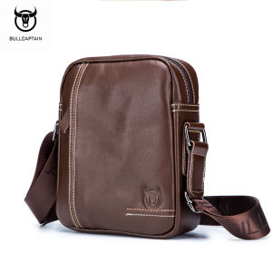 BULLCAPTAIN Business Travel Leather Shoulder Bag Crossbody Bag Men