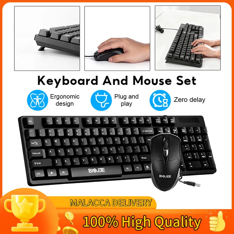 USB Wired Keyboard with Mouse USB Portable Office PC Laptop Keyboard and Mouse Set 键盘鼠标套装