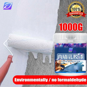 ✨1000G With Brush✨ Interior Latex Paint Quick Drying white Anti-Mold indoor outdoor Eco-Friendly Formaldehyde-Free Moisture-proof Crack-resistant Latex Paints Coating wall paint for Home Use Exterior Wall Paint