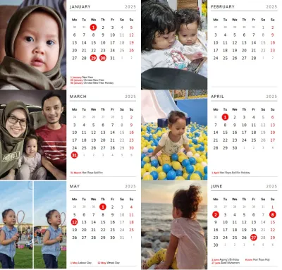 Custom Photo Magnet Calendar 2025 2026 / Malaysia Calendar 2025 2026 - Stationery