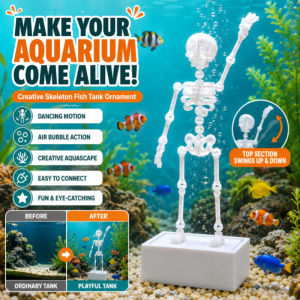 Aquarium Skull Decor Resin Skull Ornament Dancing Wiggling Fish Tank Decoration Air Pump Aquarium Accessory