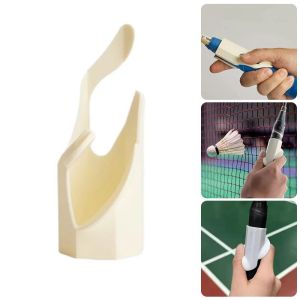 LINSBAYWU Improve Skills Badminton Grip Aid Universal PP Tennis Racket Grip Assistance Trainer Accessories Badminton Grip Holder for Outdoor Activities Tennis Beginner