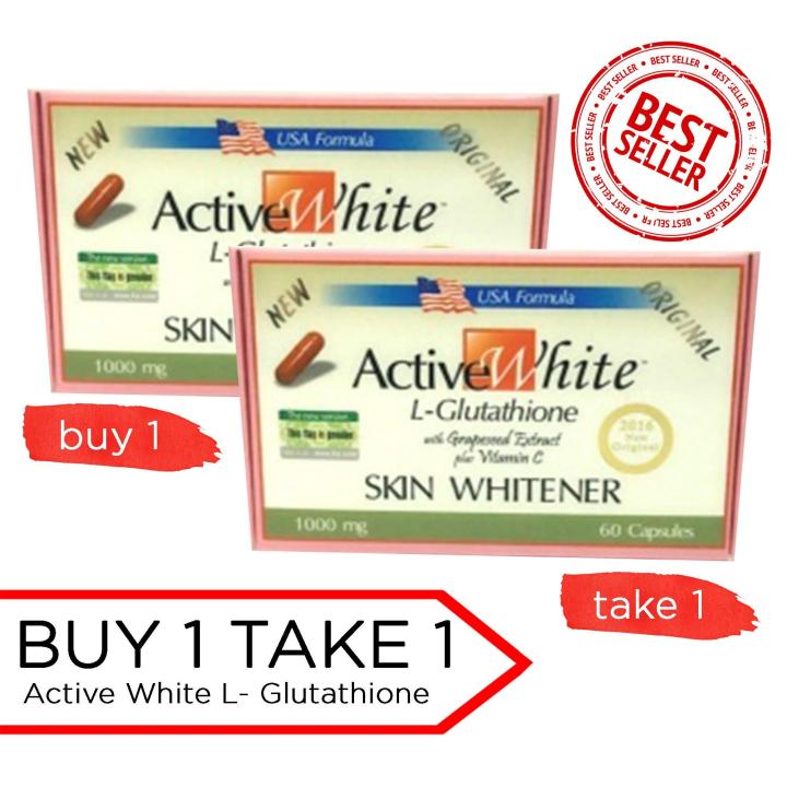 Authentic Active White L- Glutathione Capsule Best Seller Skin Whitener (US  Based) BUY 1 TAKE 1 | Lazada PH