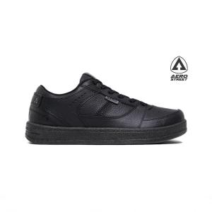 Aerostreet 37-44 Hoops Low 2.0 All Black - Sepatu Sneakers Casual