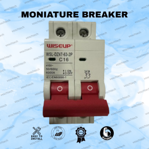Flame Retardant 2 Pole MCB WSL-DZ47-63-2P 16A 20A 32A 40A 50A 63A Electrical Protection