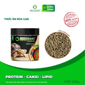 Thức ăn Rùa Cạn Sulcata Tortoise GREENABC- Hạn chế urat  tăng size mai xương chắc khỏe - Hộp 230g