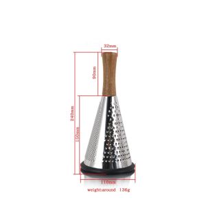 Jaswehome Grater 3 Side Shred Manual Handheld Stainless Steel Multi-purpose Non-slip Shredder Cone Vegetable Grater Kitchen tool2026