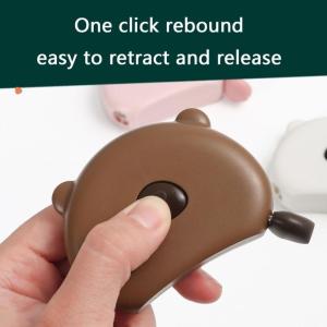 Automatic Retractable Precise Measuring Tool with Cute Cartoon Bear Designs Suitable for Household and Professional Use